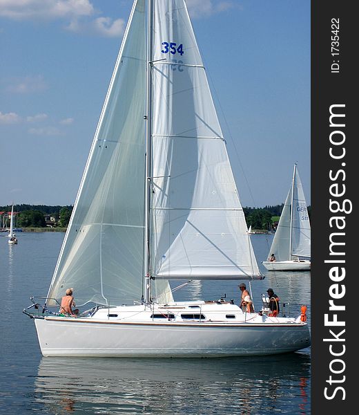 Yacht on the Herrenchiemsee in Bavaria. Yacht on the Herrenchiemsee in Bavaria.