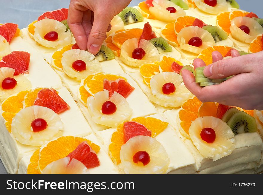 Decorating The Fruit Cakes