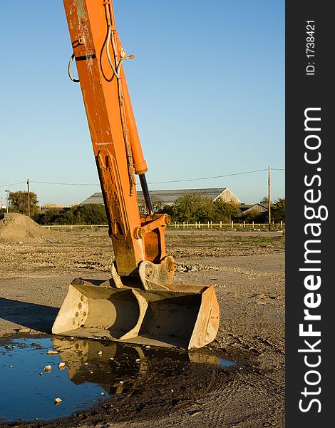 The digging bucket of an excavator. The digging bucket of an excavator