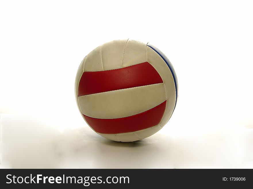 A beach volley ball isolated against a white background. A beach volley ball isolated against a white background