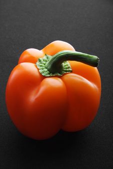 Sweet Pepper, On A Black Background Royalty Free Stock Photography