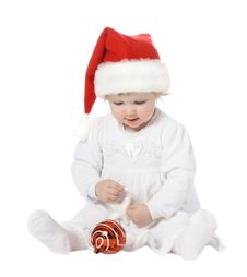 Cute Baby In Santa S Hat Stock Photo Cute Baby In Santa S Hat Stock Photo