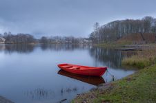 Lake With The Boat Stock Image Lake With The Boat Stock Image