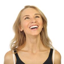 Portrait Of A Beautiful Young Woman, Looking Up Royalty Free Stock Photography Portrait Of A Beautiful Young Woman, Looking Up Royalty Free Stock Photography