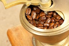 Coffee Beans In The Coffee Grinder Stock Photos Coffee Beans In The Coffee Grinder Stock Photos