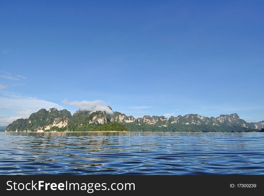 Beautiful view of limestone mountain in Thailand.