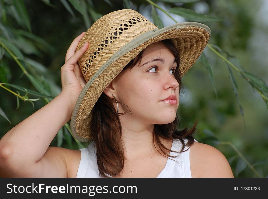 Teen girl  outdoor at summer. Near Kiev,Ukraine