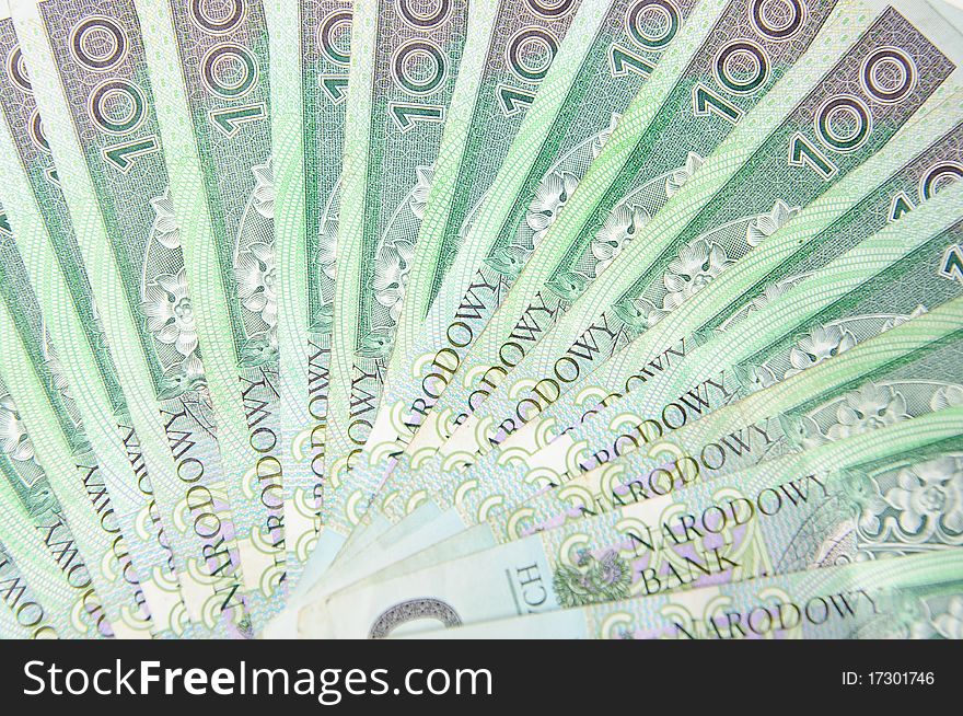 Texture background made of polish 100 zloty (PLN) banknotes. Texture background made of polish 100 zloty (PLN) banknotes