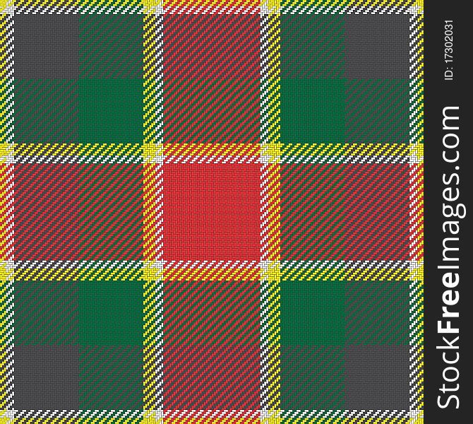 Scottish tartan texture, in red green combination.