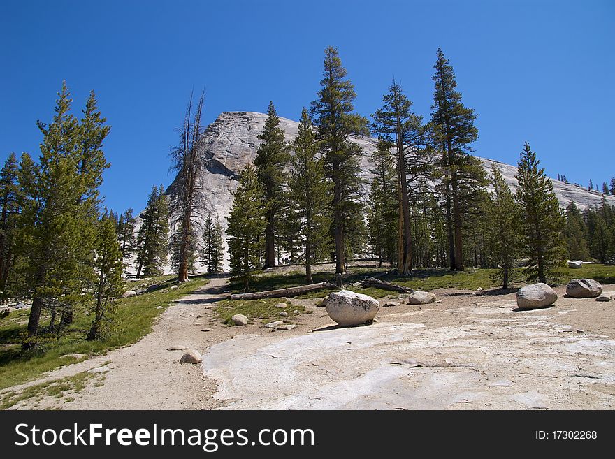 Trail past Lembert Dome, Yosemite National Park, CA. Trail past Lembert Dome, Yosemite National Park, CA