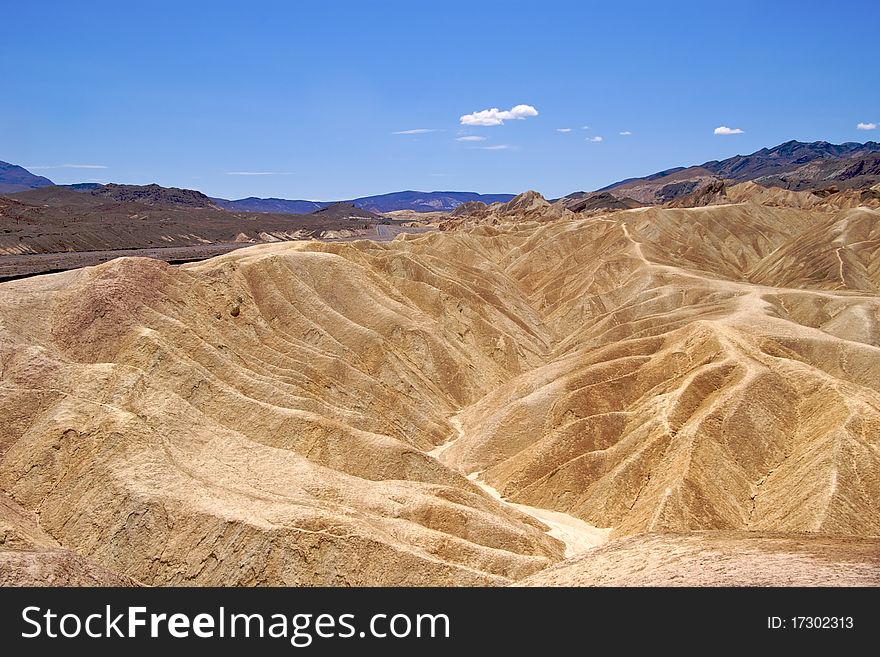 Road along Zabriskie Point, Death Valley National Park. Road along Zabriskie Point, Death Valley National Park