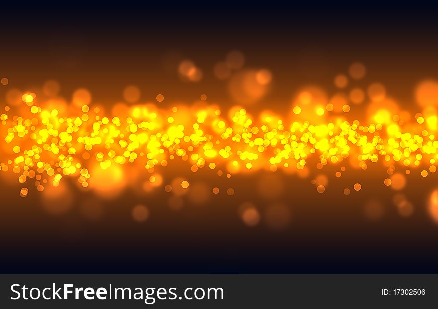 The gold bokeh abstract light