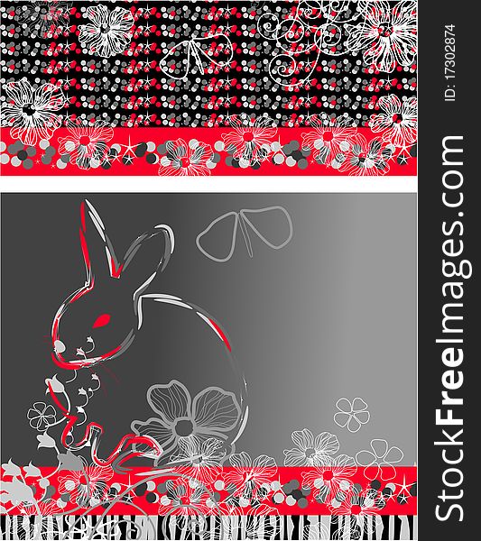 Symbol next year. Abstract background. Rabbit Christmas
