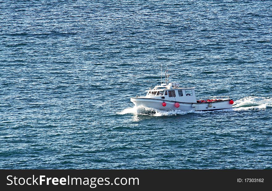 Fishing boat at the atlantic open sea