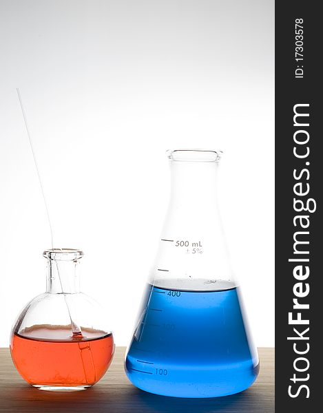 Laboratory flask isolated on white background