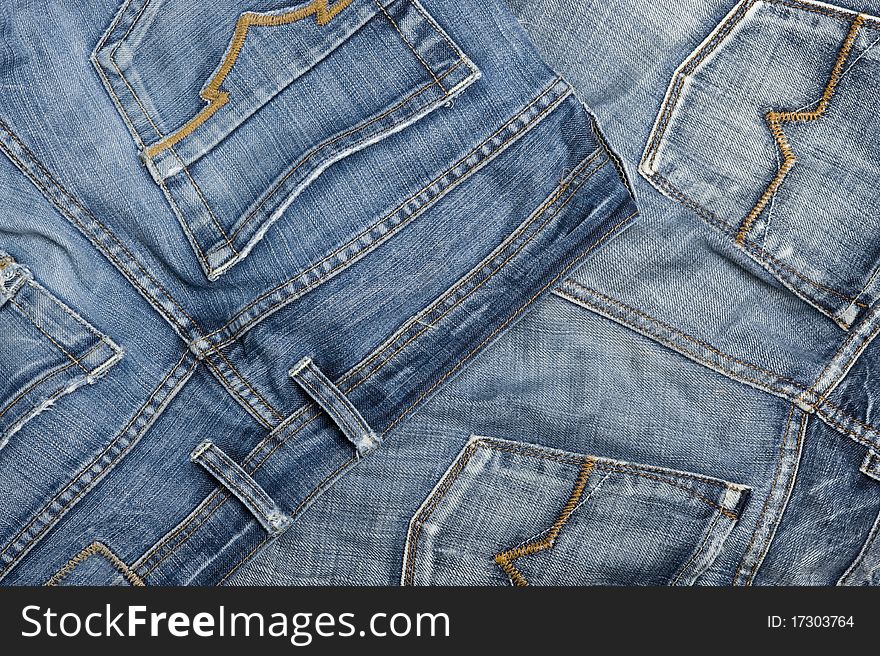 Background with blue jeans material