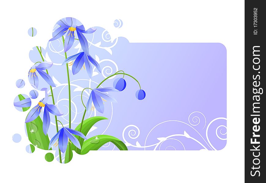 Light blue frame with spring flower