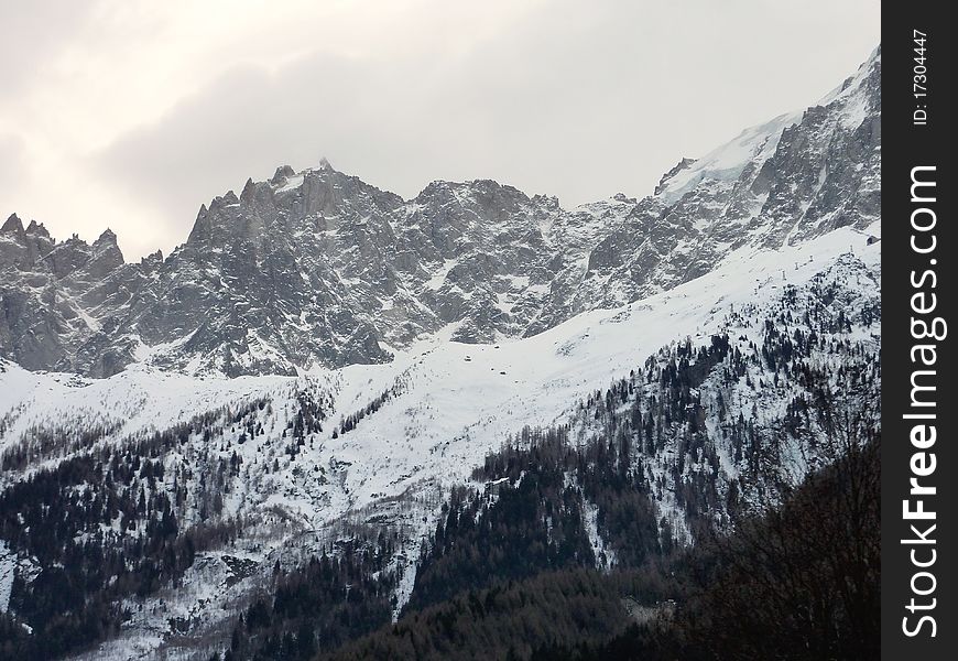 A landscape in the french Alps in spring. A landscape in the french Alps in spring