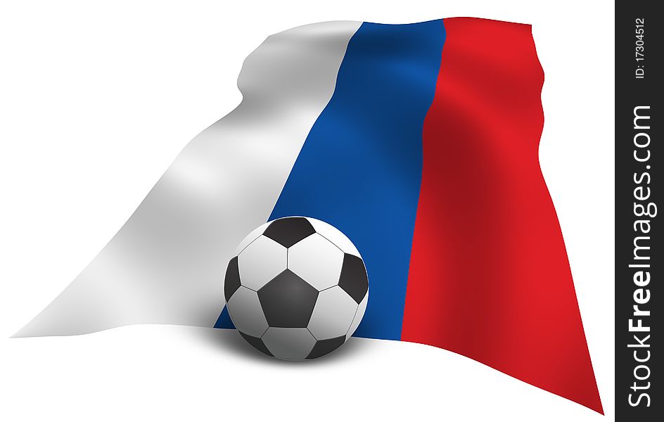 Illustration of a Russian national flag with a soccer ball, symbolizing the 2018 World Cup. Illustration of a Russian national flag with a soccer ball, symbolizing the 2018 World Cup