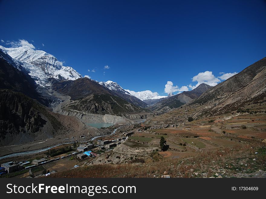 The around Annapurna trek in Nepal. The around Annapurna trek in Nepal