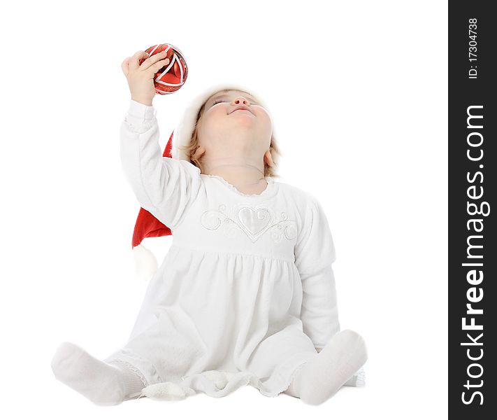 Cute Baby In Santa S Hat