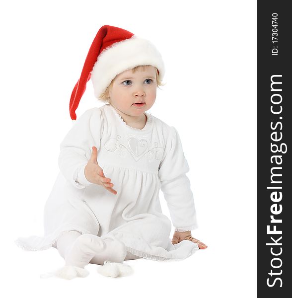 Cute Baby In Santa S Hat