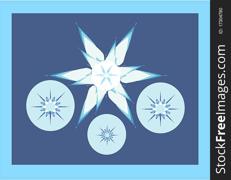 Illustration snowflakes or blue background
