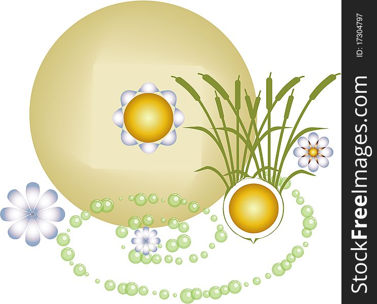 Illustration of white flower or bubble