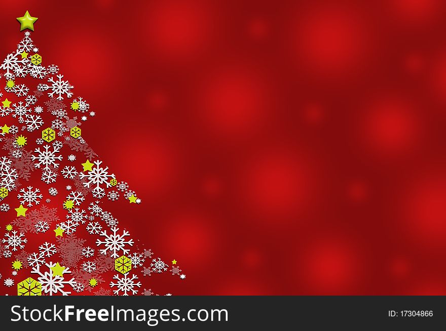 Snowflake christmas tree and place for your text