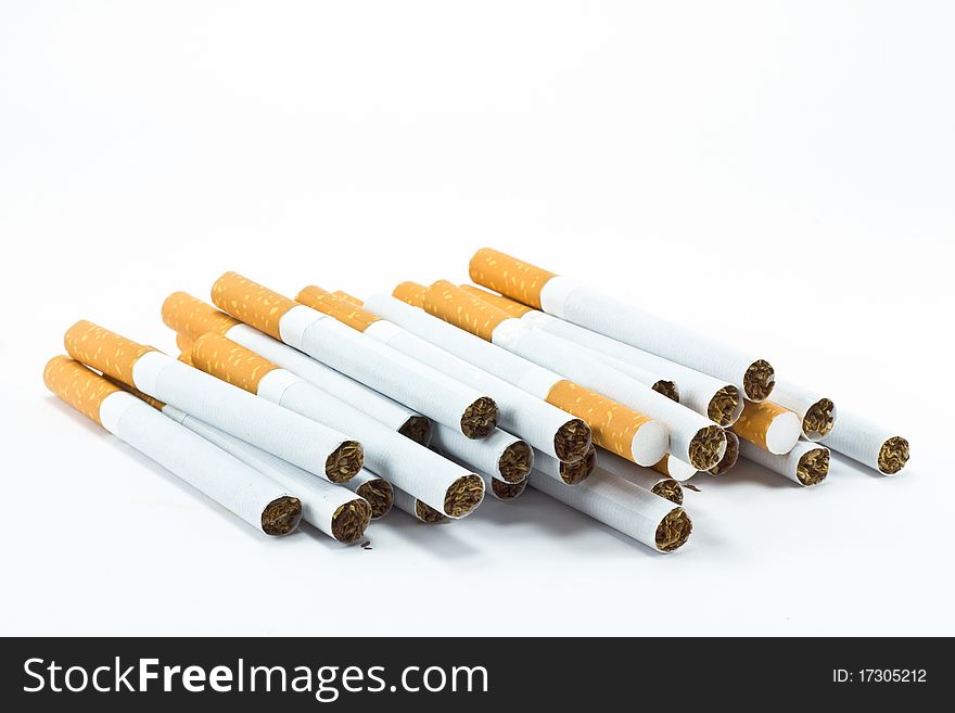 A bunch of cigarette isolated on white