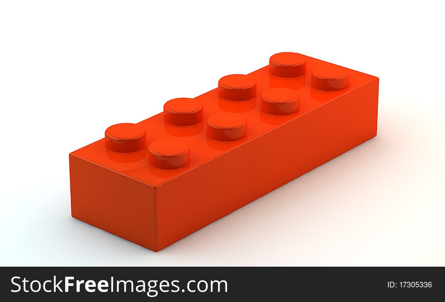 Orange Plastic Toy Block