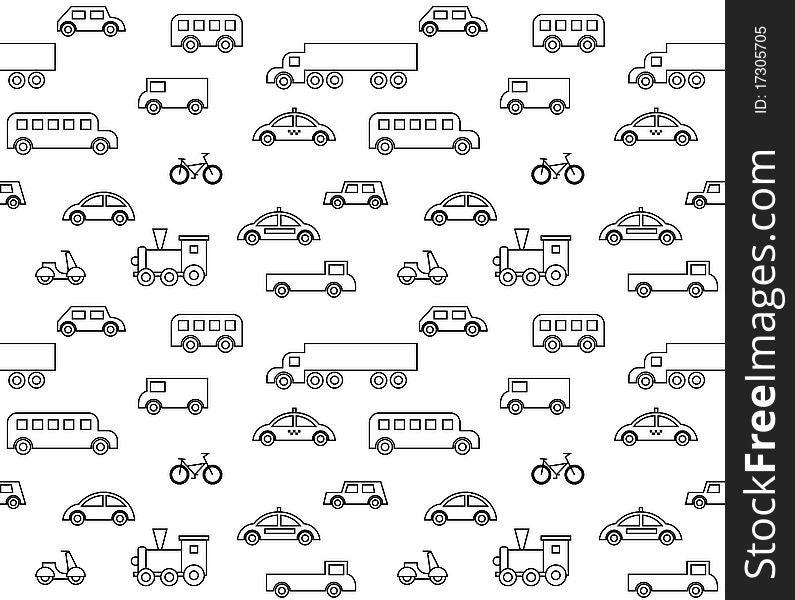Transport on a white background, seamless pattern, vector. Transport on a white background, seamless pattern, vector