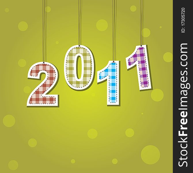 New Years card 2011 . Vector illustration