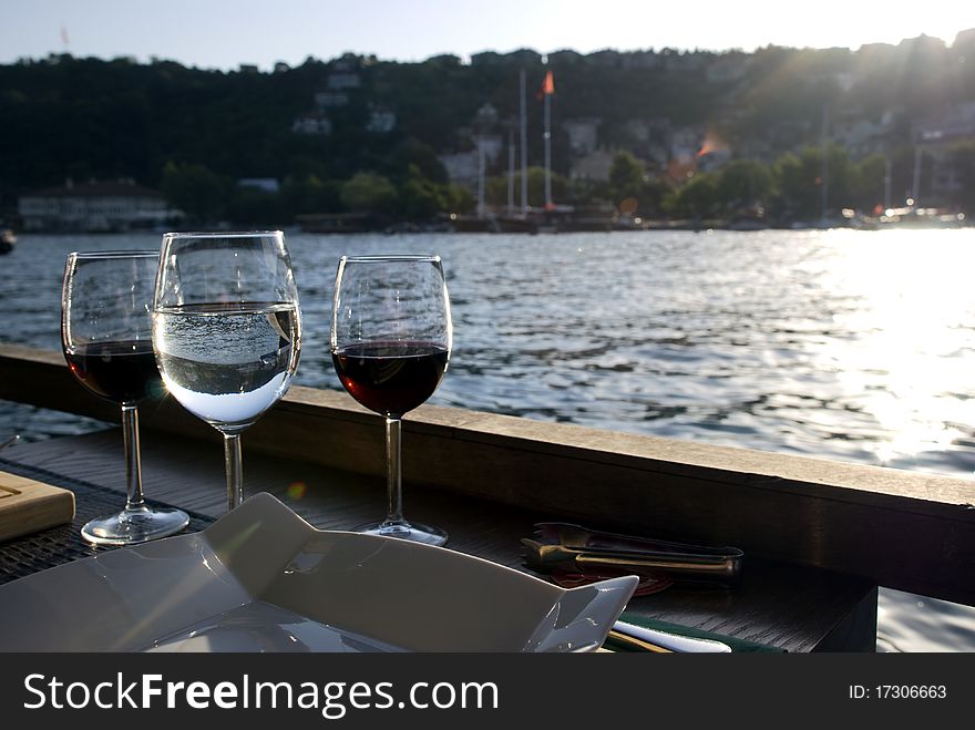 Wine and dinner at bosporus