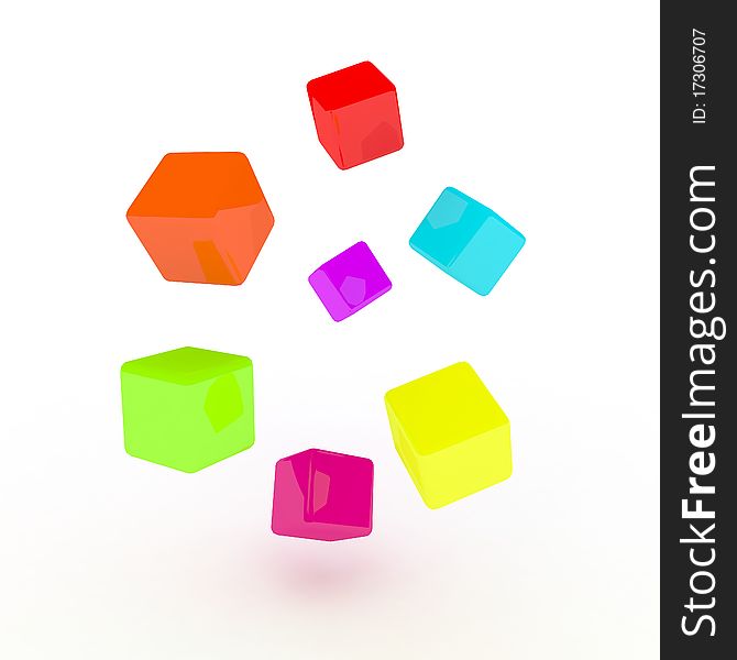 Colored blocks isolated on a white. Colored blocks isolated on a white