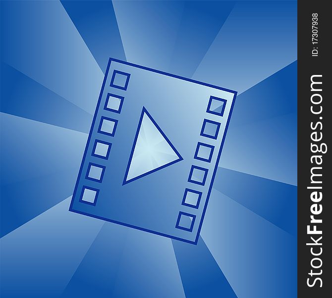 Vector blue background with film strip. Vector blue background with film strip