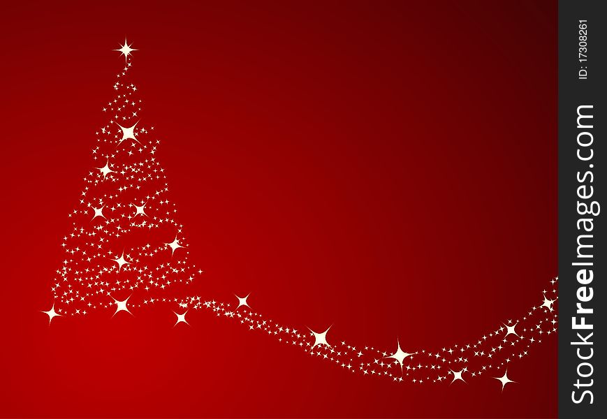 Christmas background, silhouette of a christmas tree. Vector illustration.