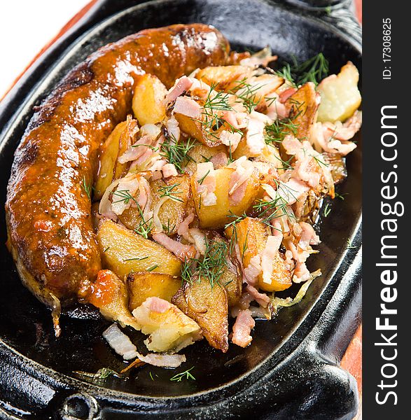 Fried Potatoes With Sausages