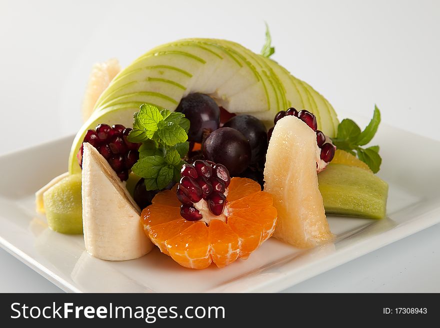 Plate Full Of Fresh Fruits