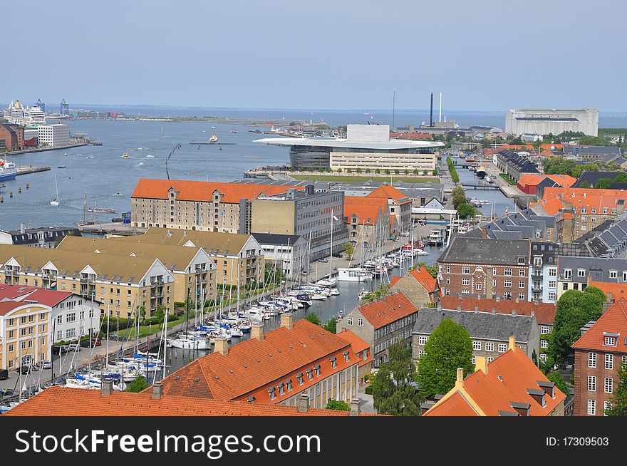 The view of the Copenhagen harbor