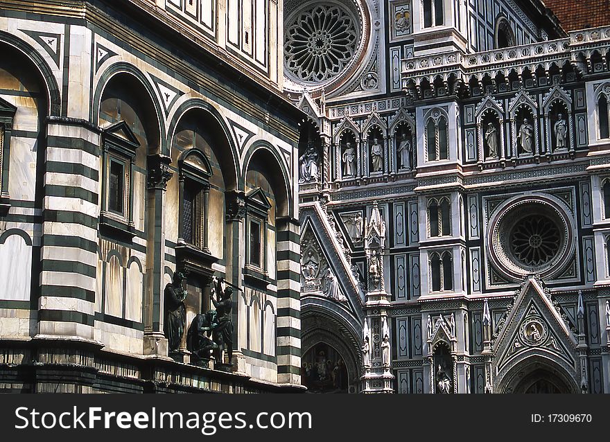 Fragment of the lovely architecture in Florence, Italy