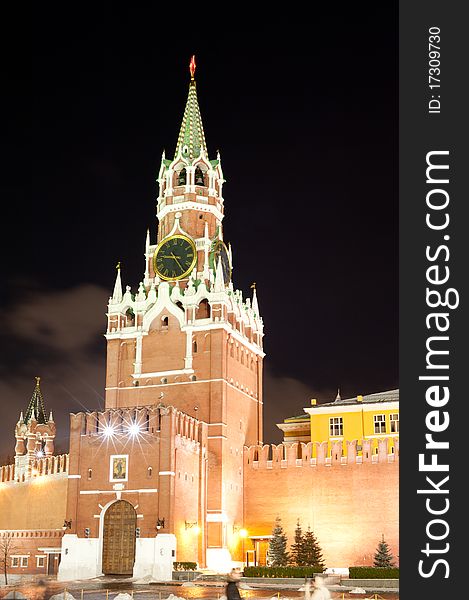 Savior Tower at the night, Moscow, Russia