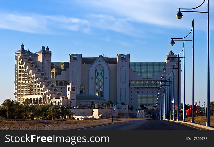 View on resort hotels in Eilat city, Israel