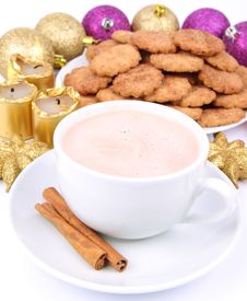 Hot Chocolate And Cinnamon Cookies Stock Photo Hot Chocolate And Cinnamon Cookies Stock Photo