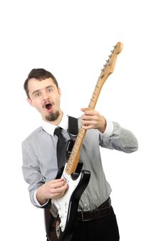 Playing Electric Guitar Stock Photo Playing Electric Guitar Stock Photo