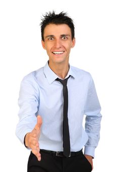 Businessman Saying Welcome Stock Images Businessman Saying Welcome Stock Images