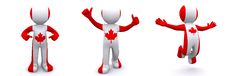 3d Character Textured With Flag Of Canada Royalty Free Stock Photography