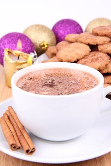 Hot Chocolate And Cinnamon Cookies Stock Photography Hot Chocolate And Cinnamon Cookies Stock Photography