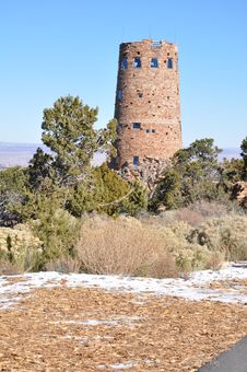 Old Watch Tower At Grand Canyon Stock Photography Old Watch Tower At Grand Canyon Stock Photography