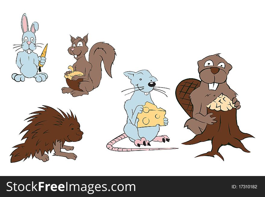 A collection of forest creatures